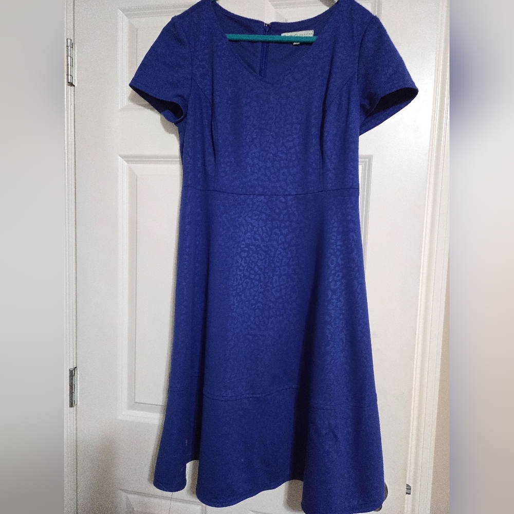 Cleo Blue A-Line Midi Dress for Wedding Guest